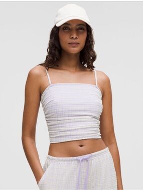 Lululemon Athletica Seersucker Check Strappy Tank Top NWT (sold out)